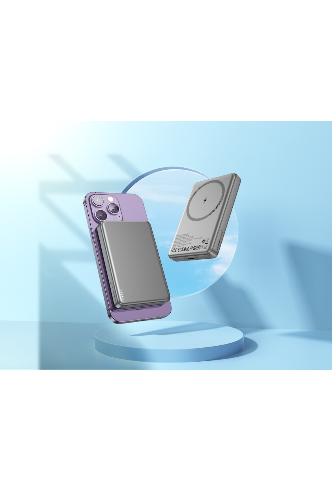 Павербанк Doberman 10000 mAh з бездротовою зарядкою (MagSafe), швидка зарядка 20W Фото 6